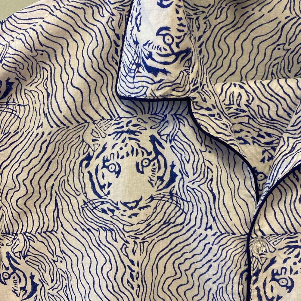 Tiger Block Print Pajama Set from Dhonk Crafts India- Size Medium/42(India Size)